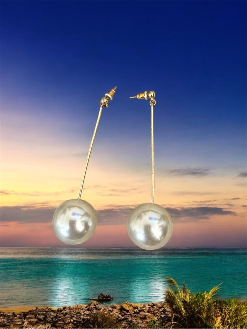 ⚡️Gold•Drop Pearl Ball Earrings